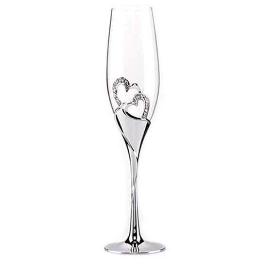 Home Decor Heart-Shaped Champagne Glass Flute Set