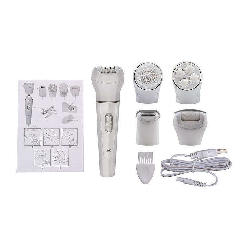 Massager 5 in 1 Multi-Functional Portable Face and Body Skin Care Electric Massager Scrubber with Facial Latex Brush