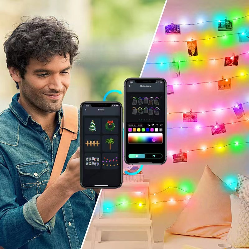 Holiday Smart Outdoor Christmas Decoration Intelligent Point Control String Lights