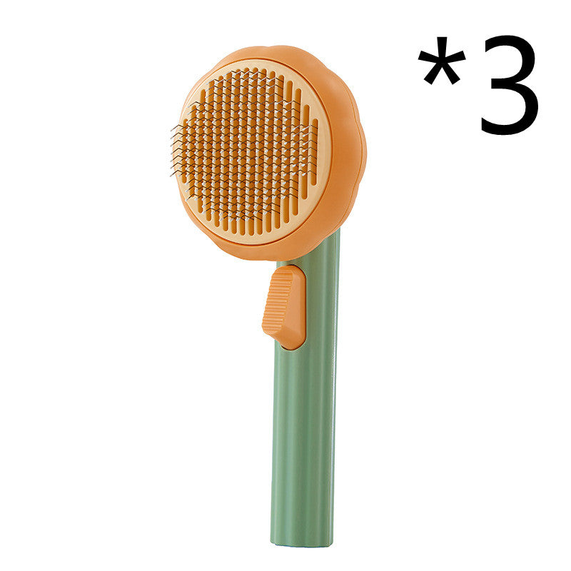 Pet Hand-held Steel Self-cleaning Comb Looper for Cat Hair Removal