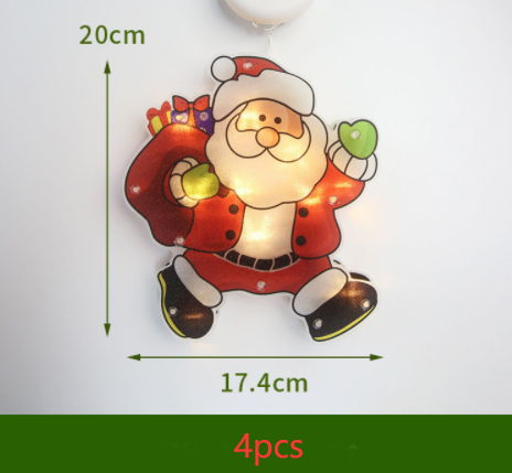 Holiday LED Suction Cup Window Hanging Lights Christmas Decoration