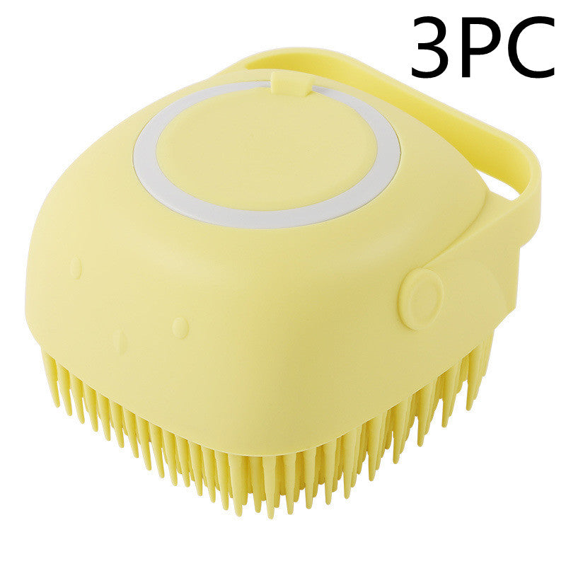 Pet Silicone Bath Cleaning Massage Comb Brush Glove Pet Bathroom Tool can Pour Shampoo Dog Grooming Supplies