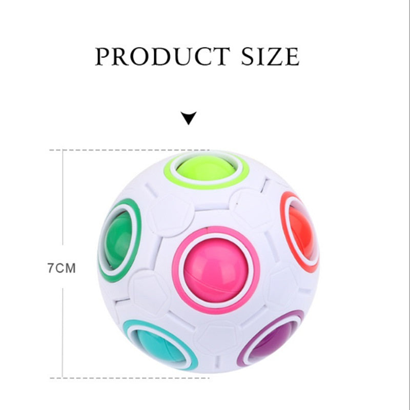 Children High Elasticity Rainbow Puzzle Ball Toy