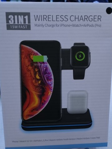 Home Office Wireless Mobile Phone Watch Earphone Charger 3 In 1 Wireless Charger Stand