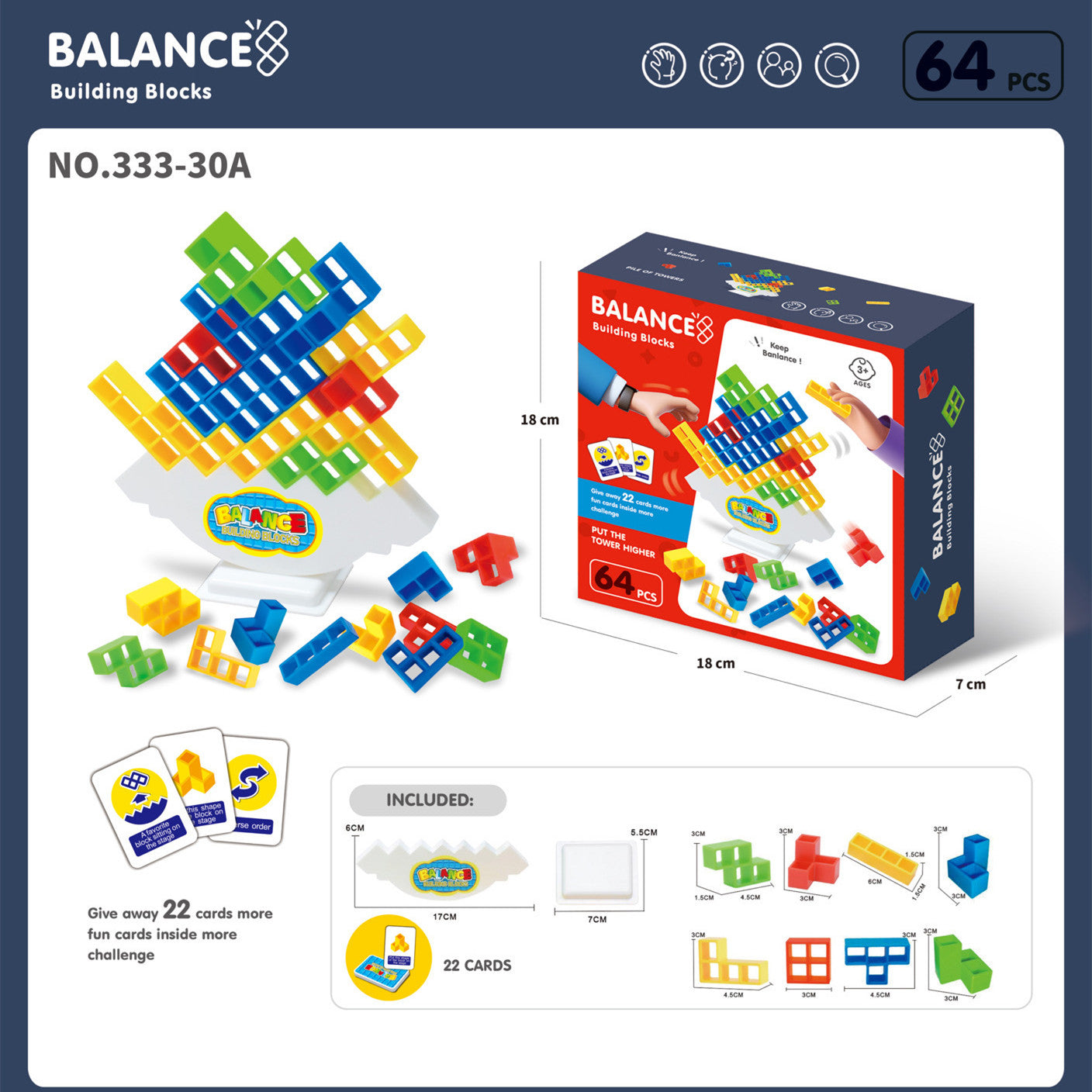 Children Balance Building Puzzle Assembling Blocks Stacking Game