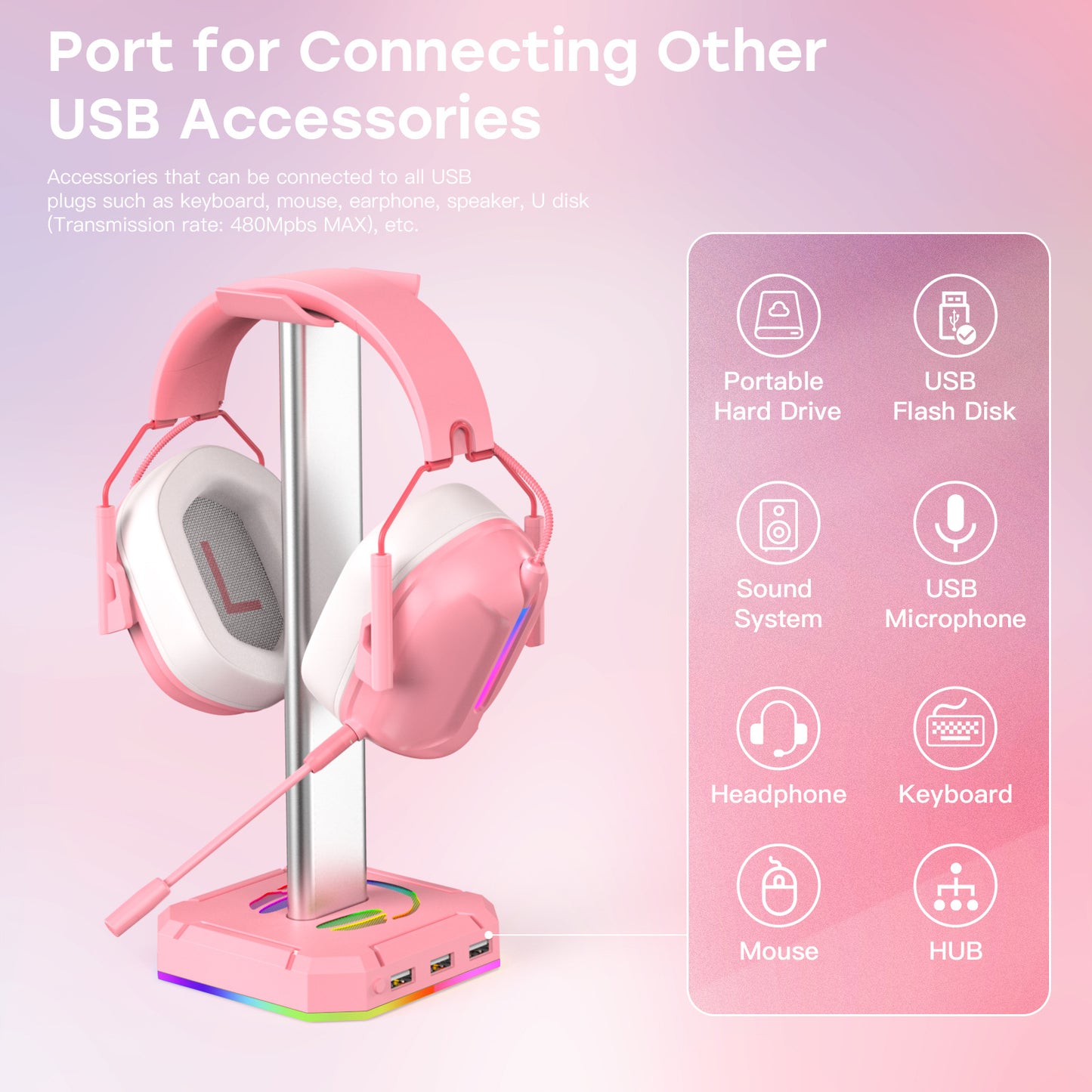 Home RGB Headphone Bracket Stand Headset E-sports Gaming