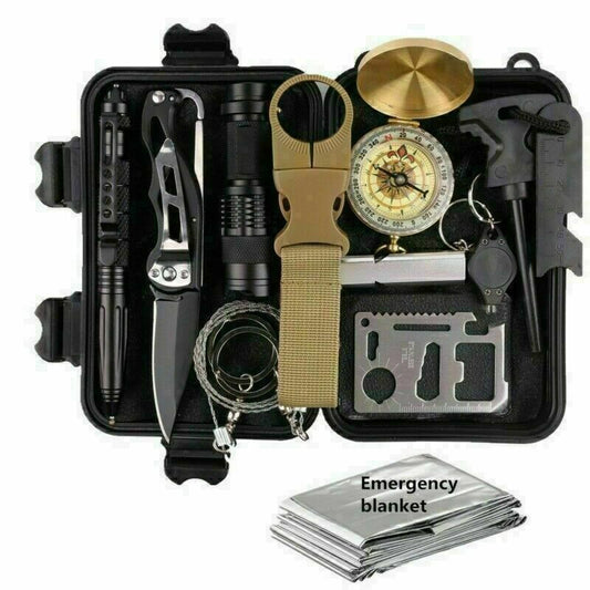 Camping 14-In-1 Outdoor Emergency Survival Kit Tactical Gear Case