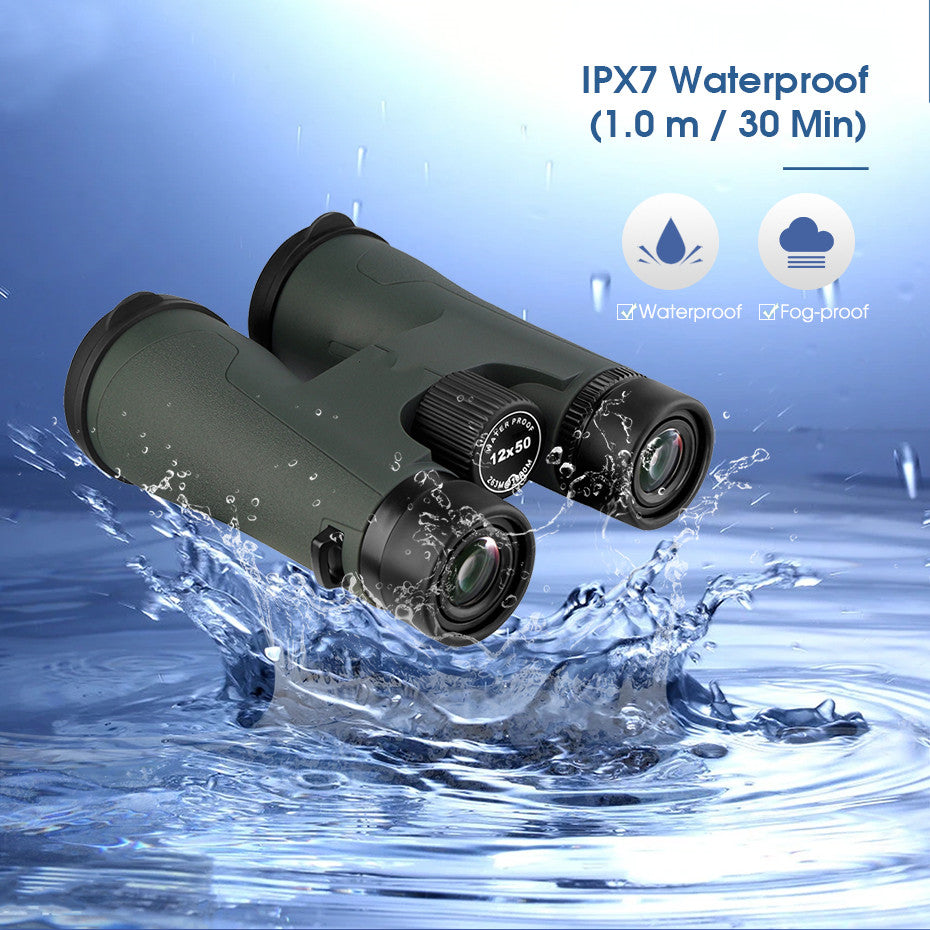 Camping Waterproof Binoculars 12x50 IPX7 Binoculars