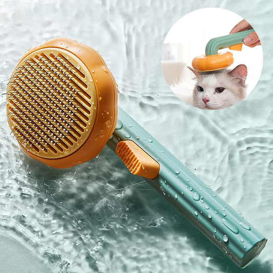 Pet Hand-held Steel Self-cleaning Comb Looper for Cat Hair Removal