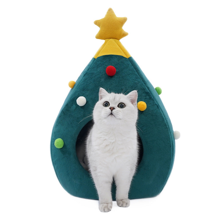 Holiday Pet Christmas Tree Cat Cat Bed Cat Mat Kennel Felt Litter Cat Supplies