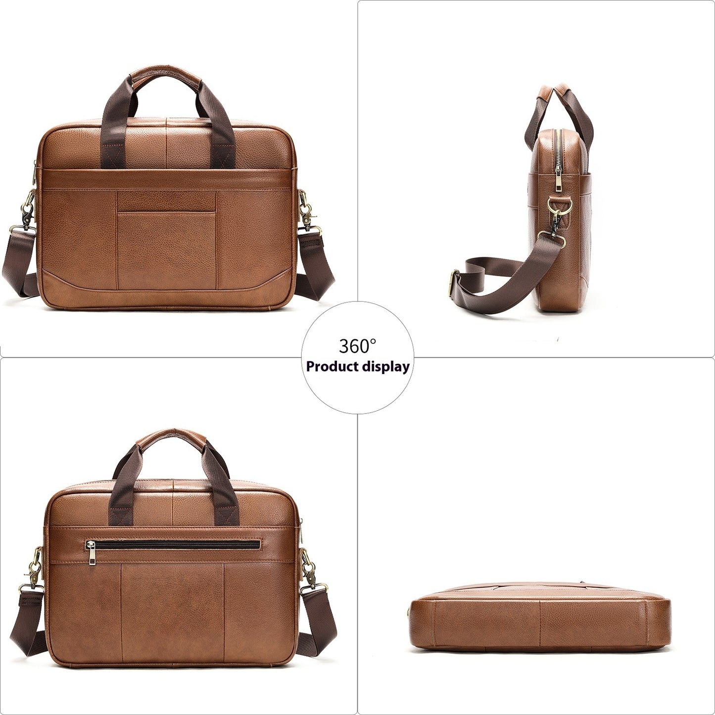 Men's Leather Crossbody Computer Bag