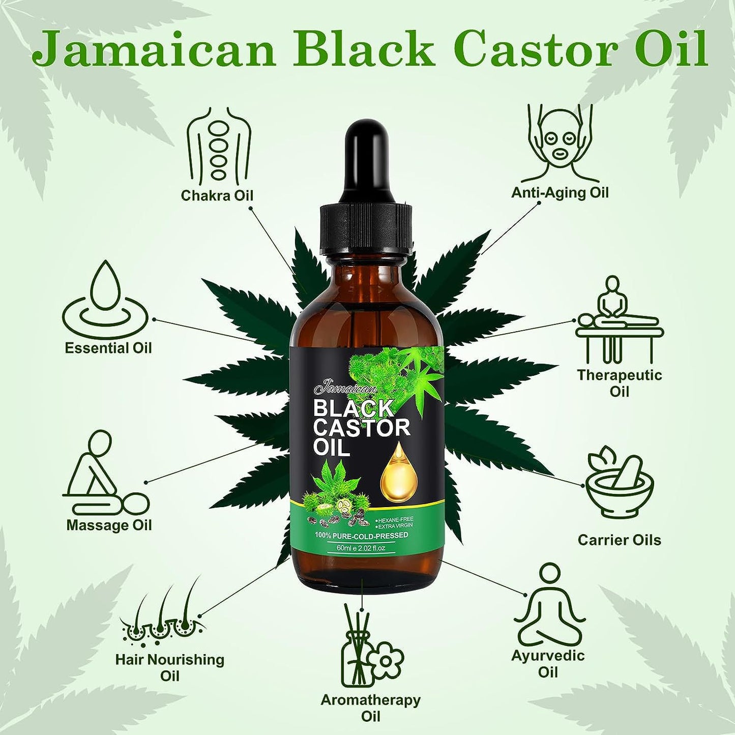 Massage Black Castor Oil Hair Care Essential Oil