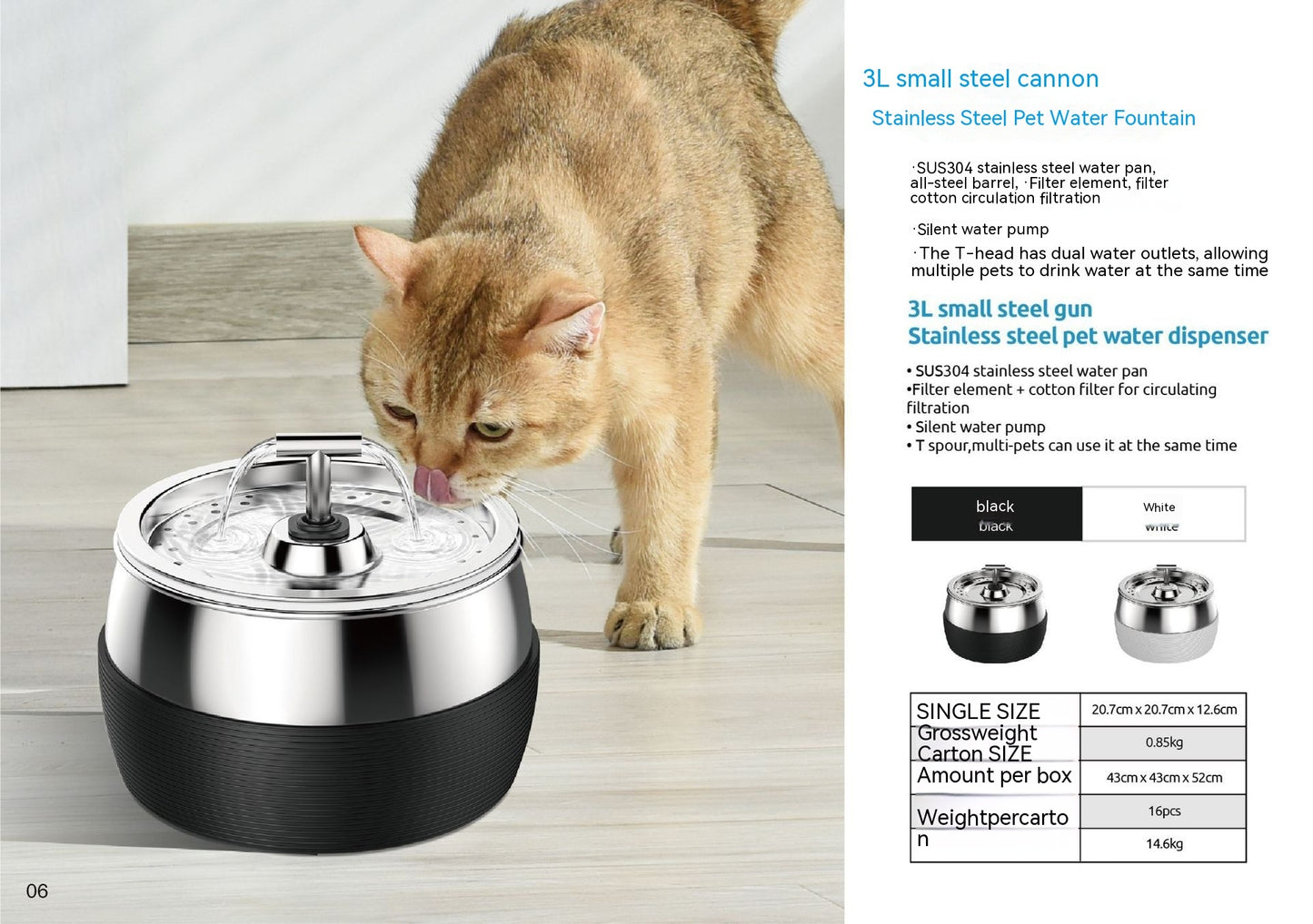 New Stainless Steel Cat Water Dispenser Lock and Load Spray Water Dispenser Pet Products
