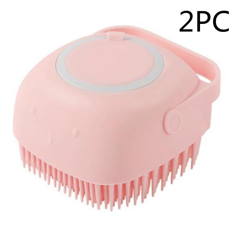 Pet Silicone Bath Cleaning Massage Comb Brush Glove Pet Bathroom Tool can Pour Shampoo Dog Grooming Supplies