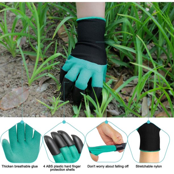 Garden Genie Gloves with Claws for Digging and Planting: Breathable Gardening Gloves for Yard Work