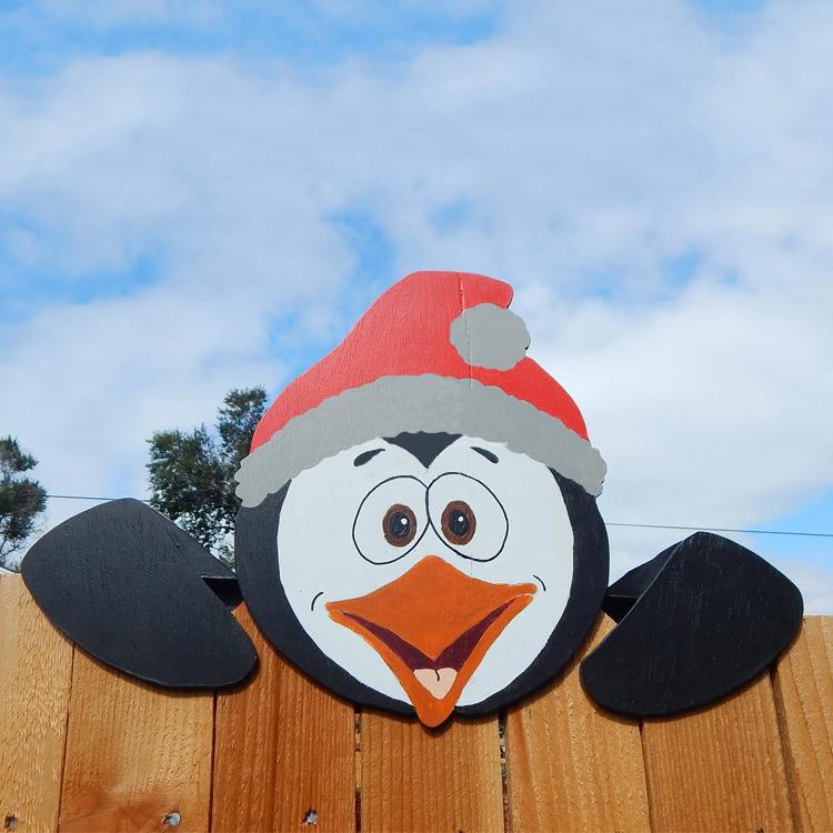 Holiday Christmas Themed Fence Garden Top Decoration