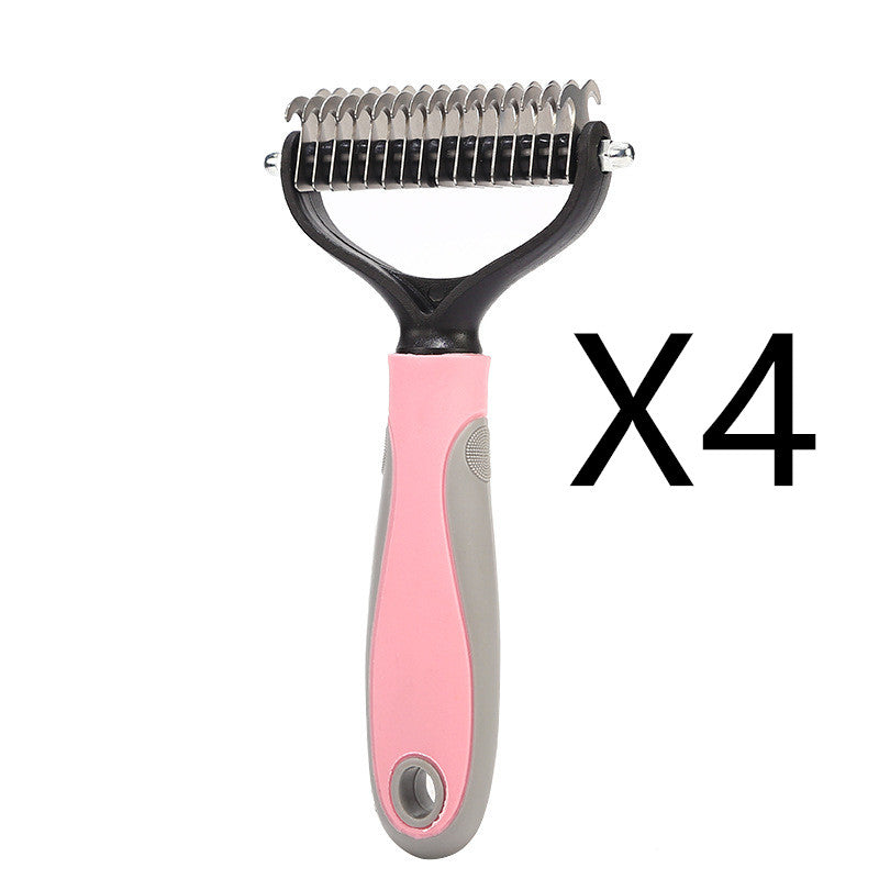 Pet Stainless Double-sided Brush Hair Removal Comb Grooming Dematting Dog Grooming Shedding Tools