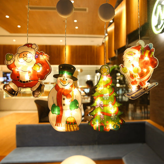 Holiday LED Suction Cup Window Hanging Lights Christmas Decoration