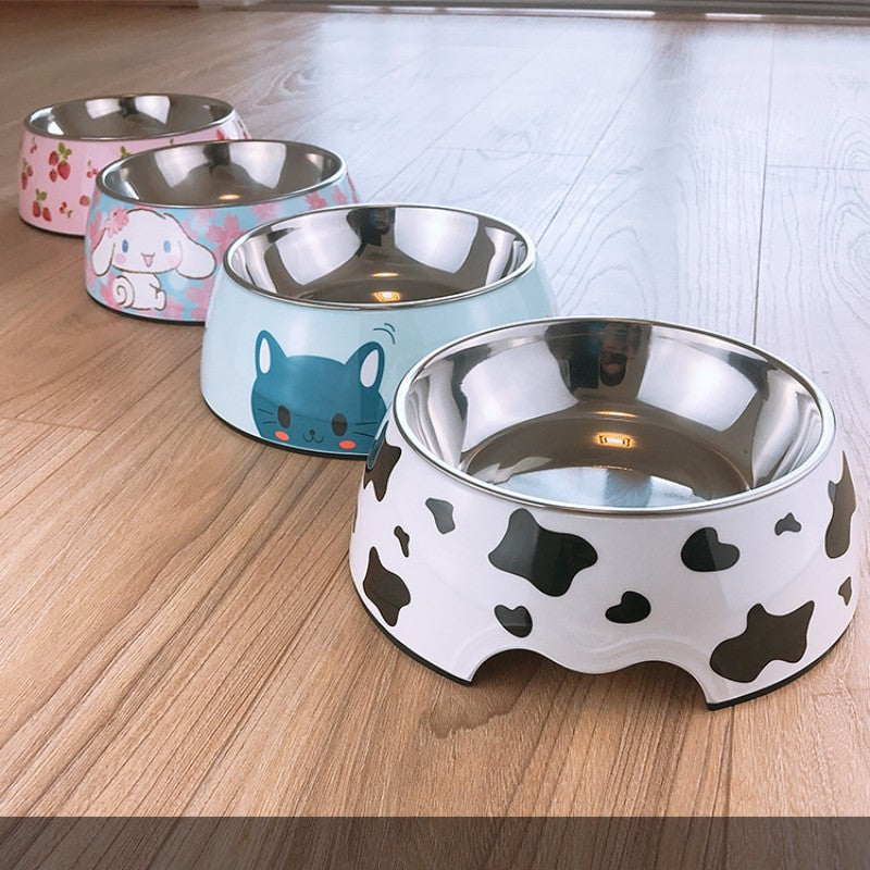 Pet Stainless Steel Decor Dog Bowl Cat Food Bowl Pet Supplies