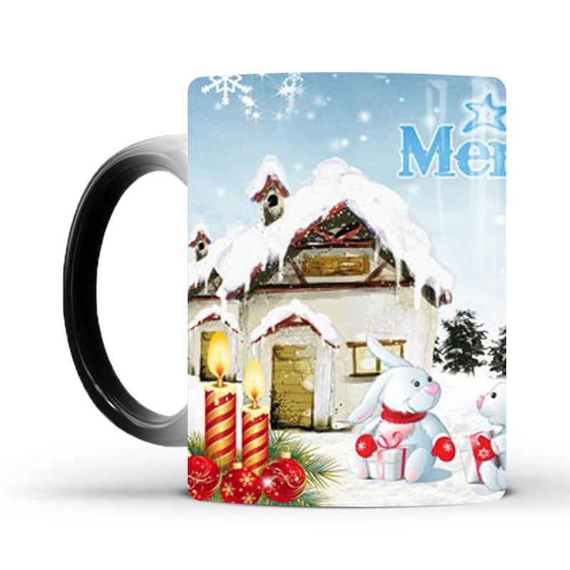 Home Office Holiday Merry Christmas Magic Mug Temperature Color Changing Mugs Heat Sensitive Cup Coffee Tea Milk Mug Novelty Gifts for Kids