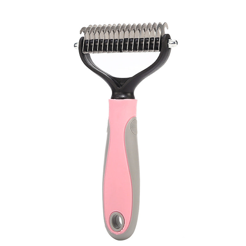 Pet Stainless Double-sided Brush Hair Removal Comb Grooming Dematting Dog Grooming Shedding Tools