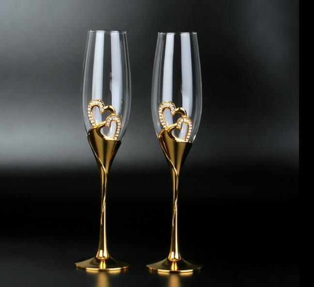 Home Decor Heart-Shaped Champagne Glass Flute Set