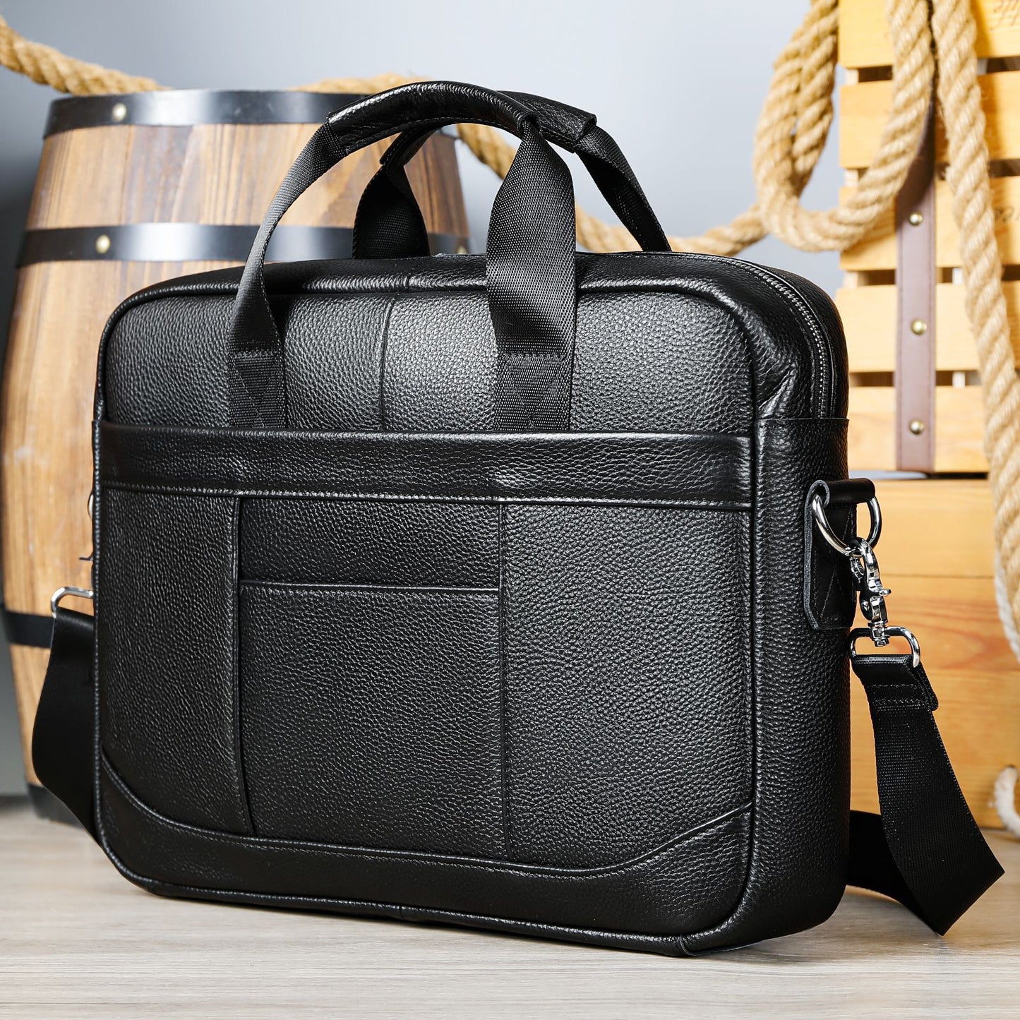 Men's Leather Crossbody Computer Bag