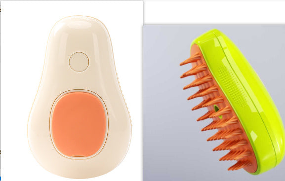 Pet Steam Electric Massage Grooming Brush Comb Self-Cleaning Pet Brush for Massage Avocado Shape Pet Spray Cat Grooming