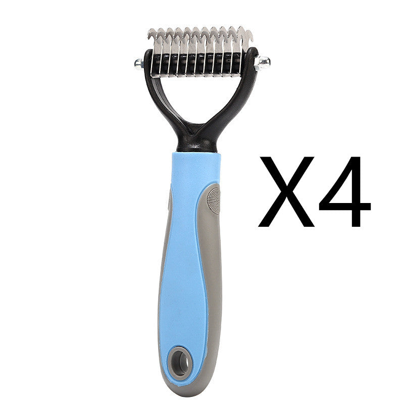 Pet Stainless Double-sided Brush Hair Removal Comb Grooming Dematting Dog Grooming Shedding Tools