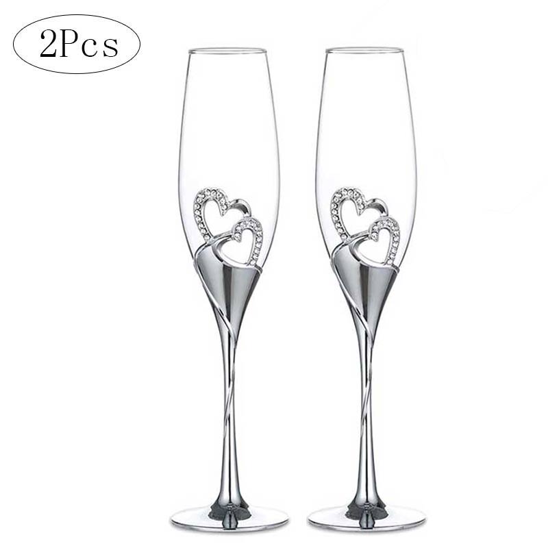 Home Decor Heart-Shaped Champagne Glass Flute Set