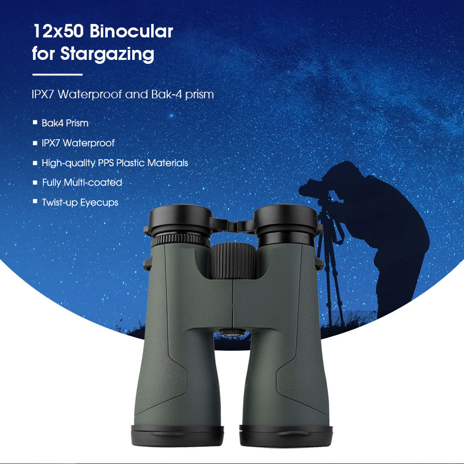 Camping Waterproof Binoculars 12x50 IPX7 Binoculars