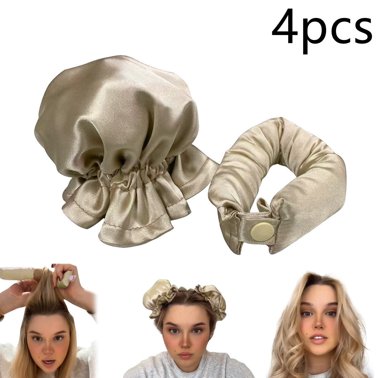 Women Hair Heatless Curl Stick with Cloth Cover Hair Curler Headband Hair Rollers Wave Form Curling Rod Hair Style Tools Gadgets