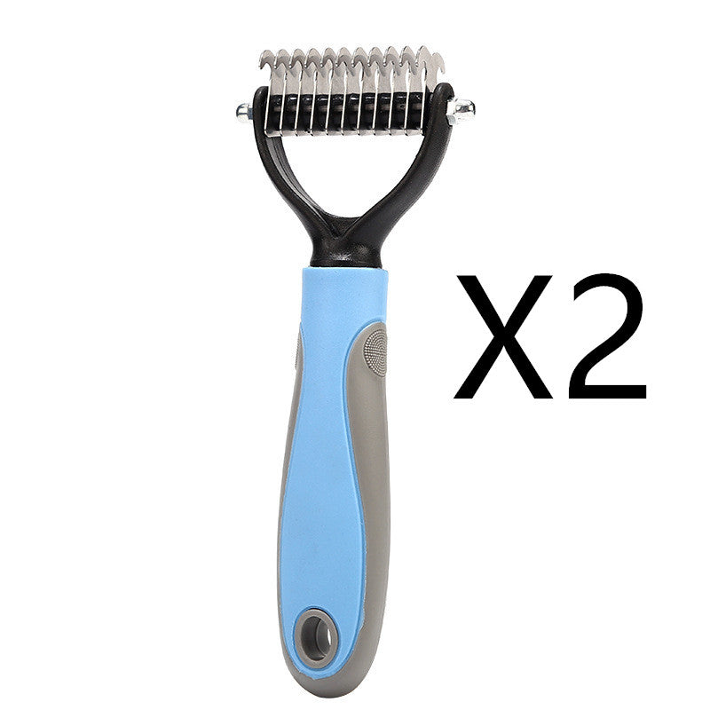 Pet Stainless Double-sided Brush Hair Removal Comb Grooming Dematting Dog Grooming Shedding Tools