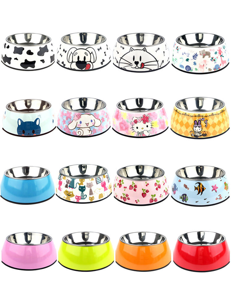 Pet Stainless Steel Decor Dog Bowl Cat Food Bowl Pet Supplies