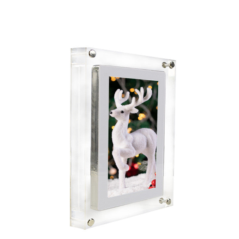 Home Office Digital Acrylic Picture Frame Video Player Digital Photo Frame Vertical Display With 1GB And Battery Type C