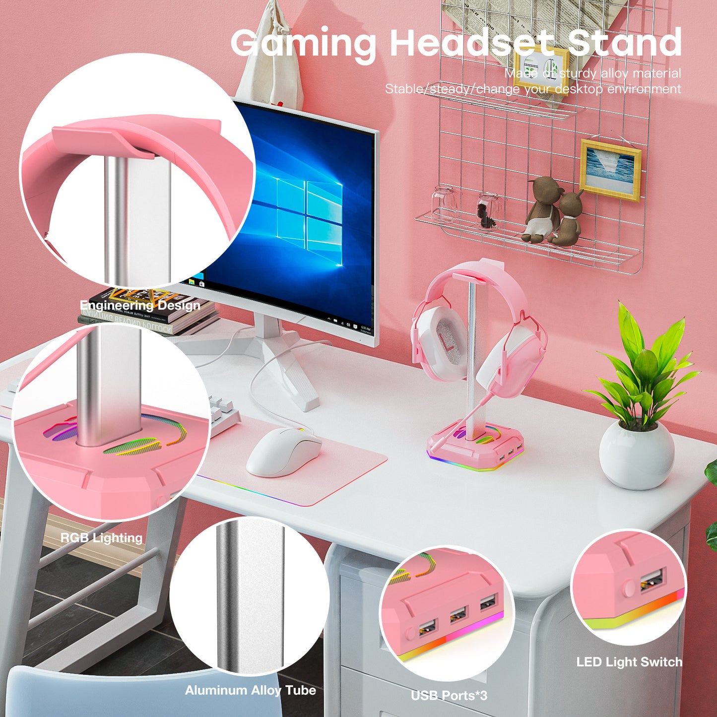 Home RGB Headphone Bracket Stand Headset E-sports Gaming