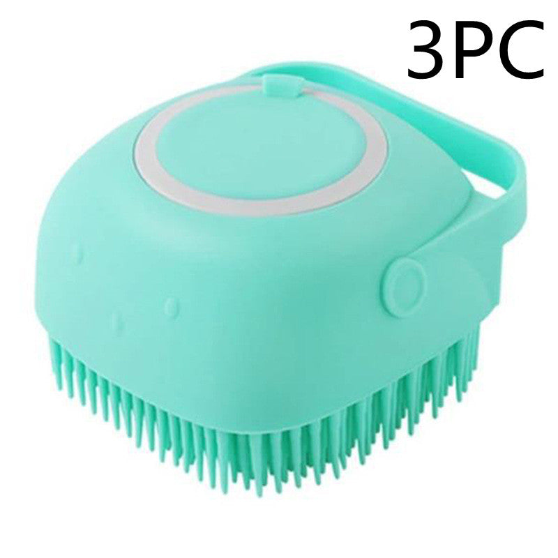 Pet Silicone Bath Cleaning Massage Comb Brush Glove Pet Bathroom Tool can Pour Shampoo Dog Grooming Supplies