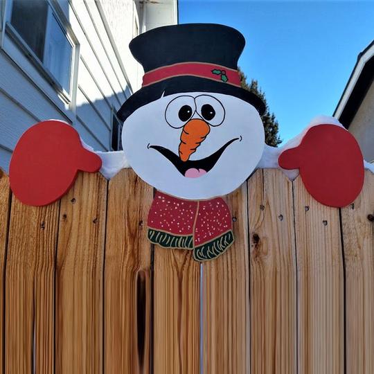 Holiday Christmas Themed Fence Garden Top Decoration