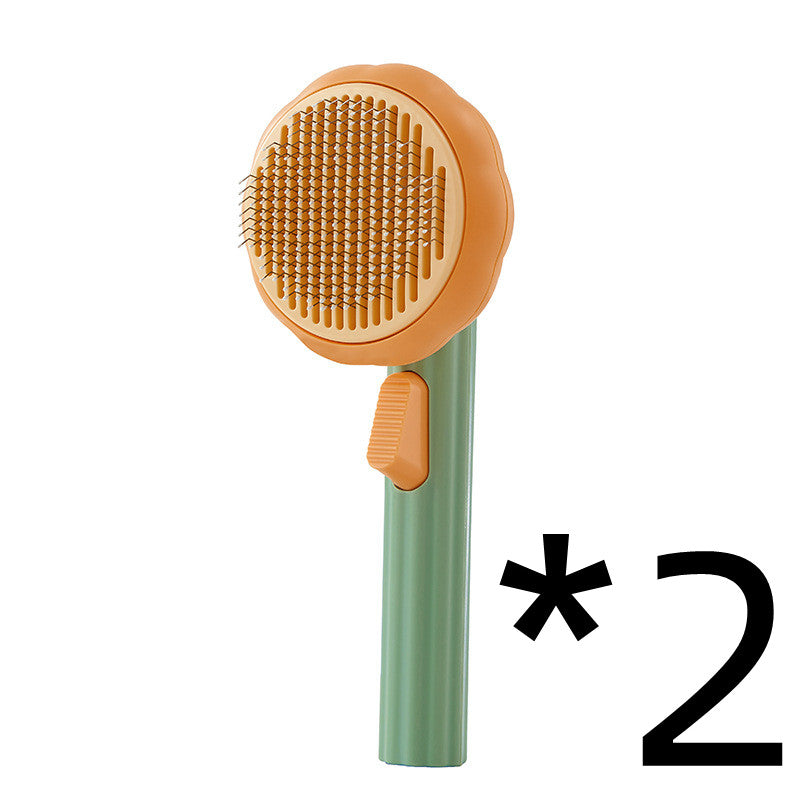 Pet Hand-held Steel Self-cleaning Comb Looper for Cat Hair Removal