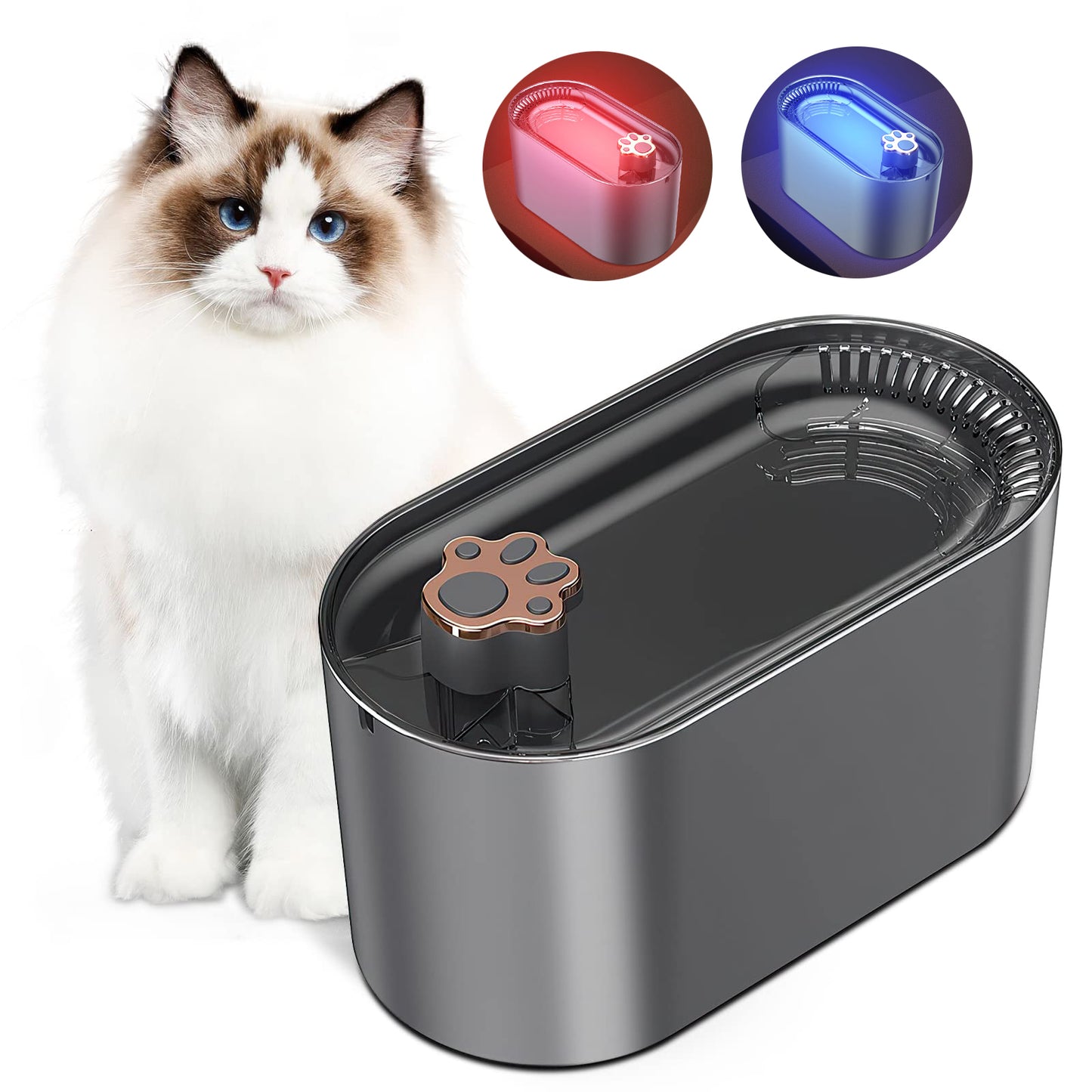 Pet 3L Cat Water Fountain Filter Automatic Drinker for Dogs Cats Pet Water Dispenser Ultra-Quiet Water Dispenser With LED Light Pet Products