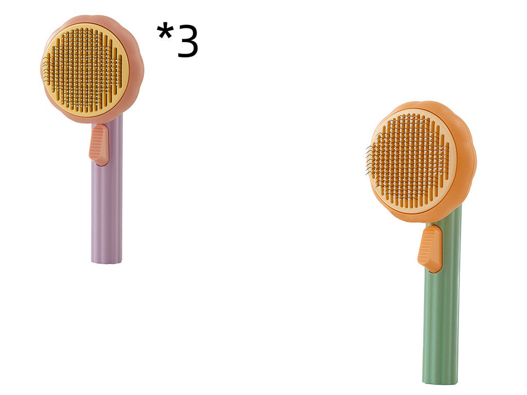 Pet Hand-held Steel Self-cleaning Comb Looper for Cat Hair Removal