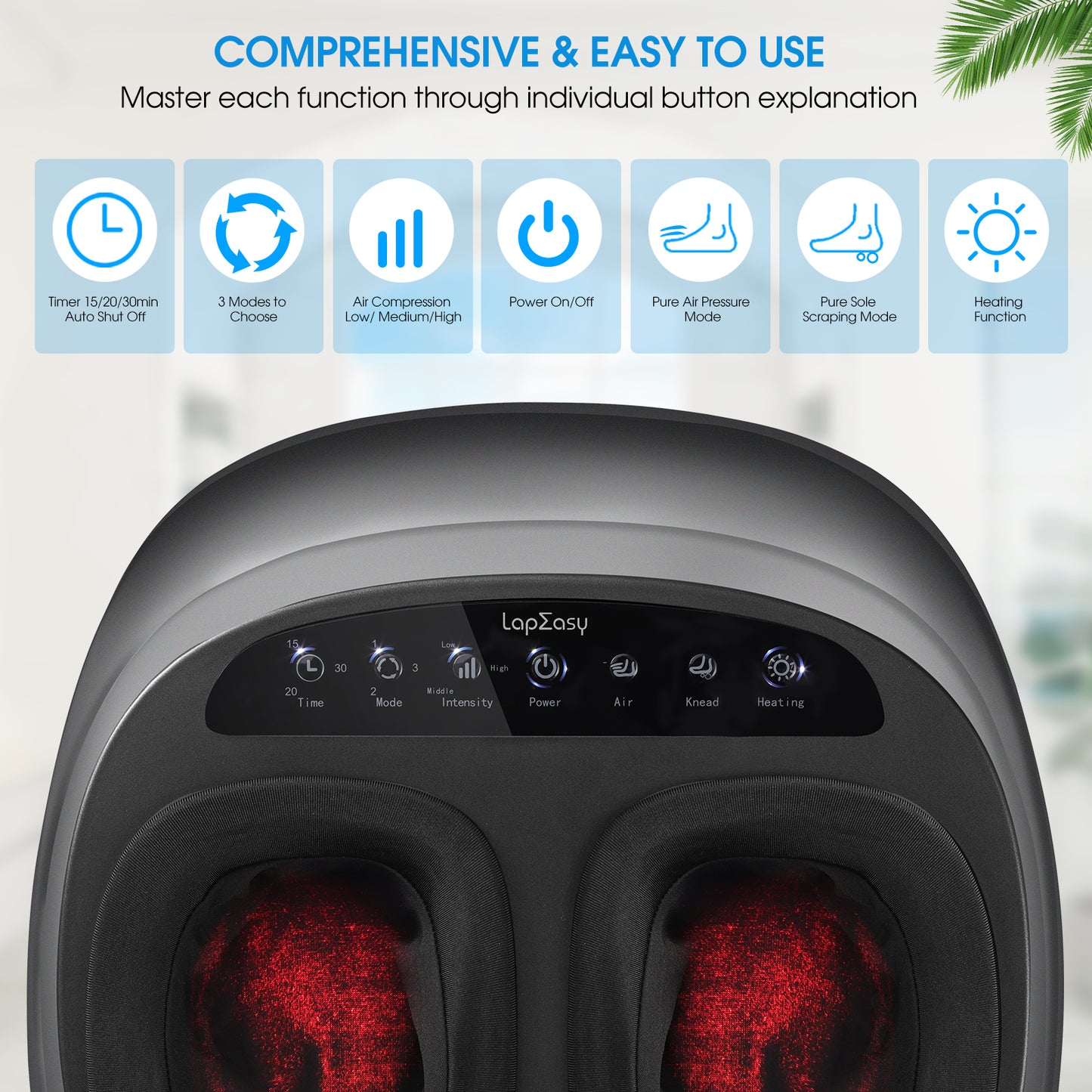 Heat Therapy Electric Foot Massager Machine with Shiatsu Deep Kneading Foot Massager For Home And Office Use