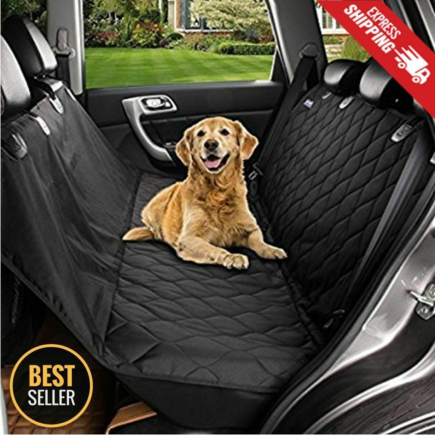 Pet Luxury Waterproof Seat Cover Rear Back Car Pet Dog Travel Bench Protector