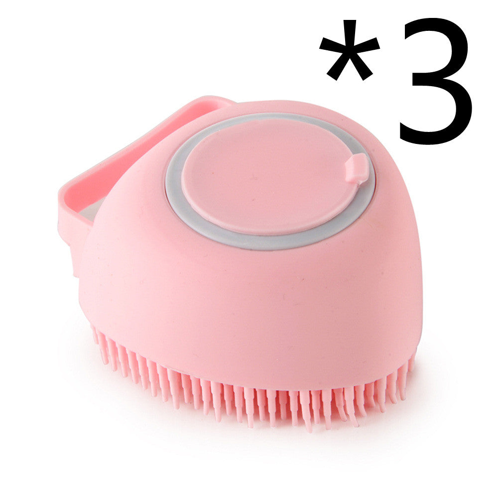 Pet Silicone Bath Cleaning Massage Comb Brush Glove Pet Bathroom Tool can Pour Shampoo Dog Grooming Supplies