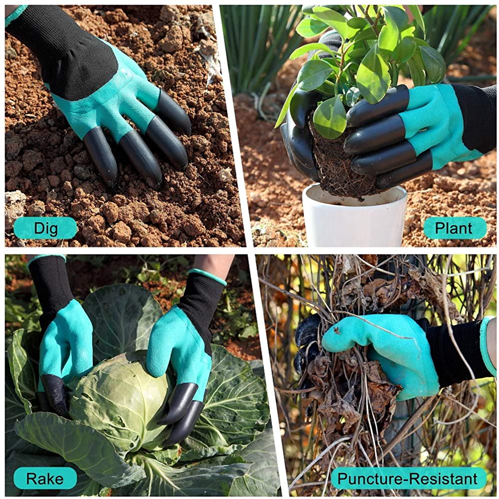 Garden Genie Gloves with Claws for Digging and Planting: Breathable Gardening Gloves for Yard Work