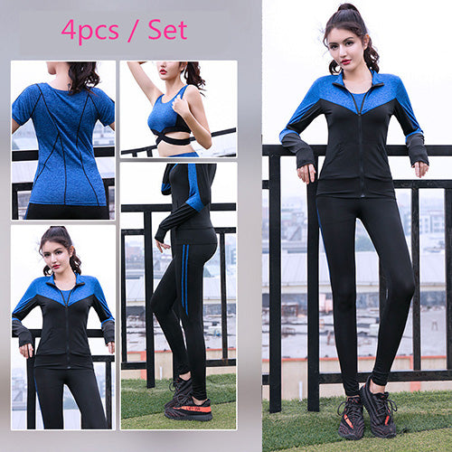 Women's Fitness Exercise Four-piece Fitness Set