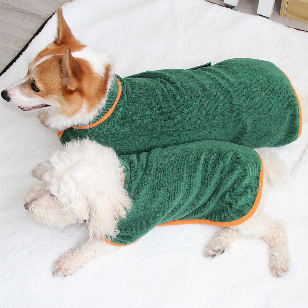 Pet Absorbent Bathrobe Waist-wrapped Microfiber