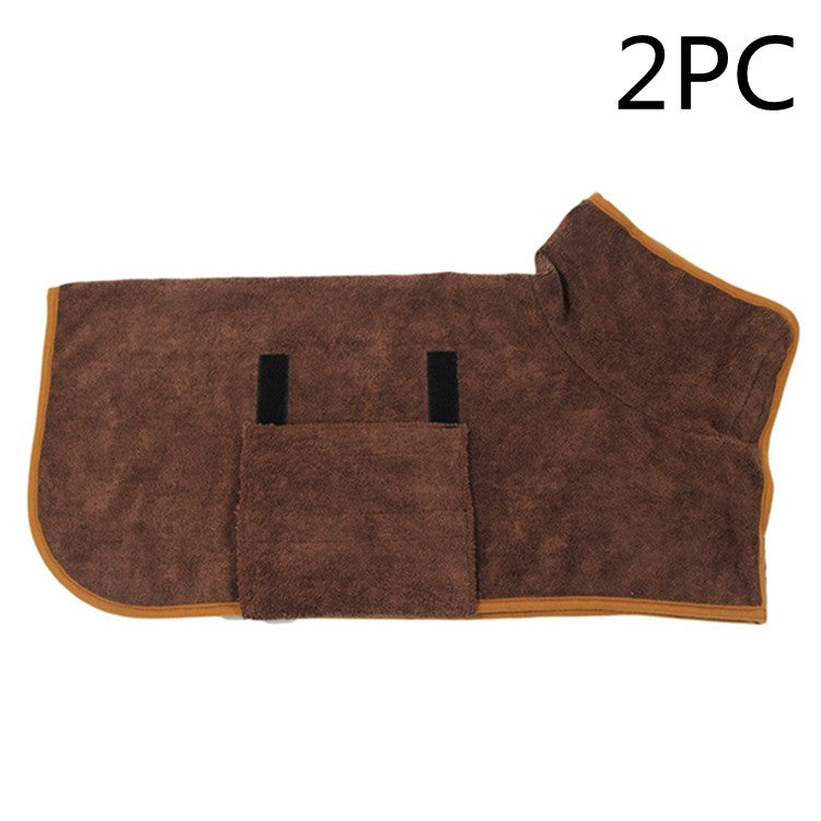 Pet Absorbent Bathrobe Waist-wrapped Microfiber