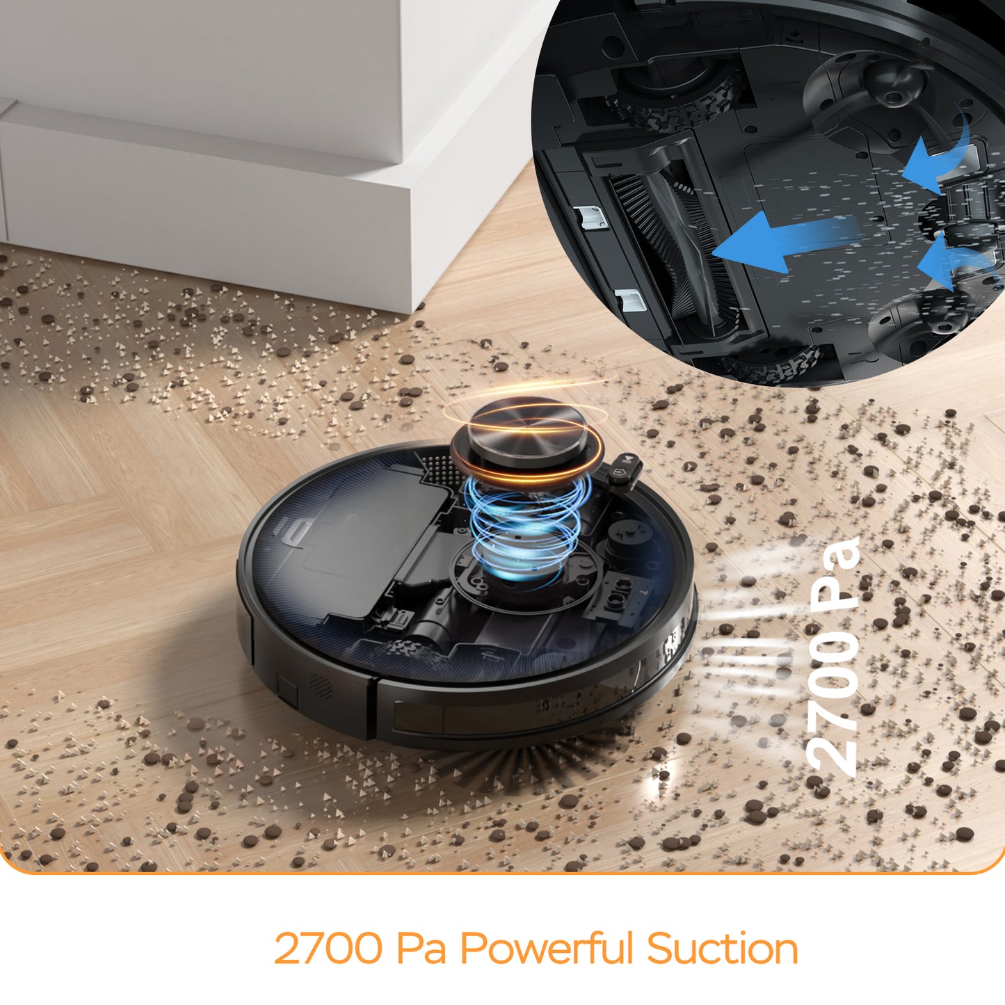 Home Smart Geek L7 Robot Vacuum Cleaner and Mop, LDS Navigation, Wi-Fi Connected APP, MAX 2700 PA Suction, Ideal for Pets and Larger Home