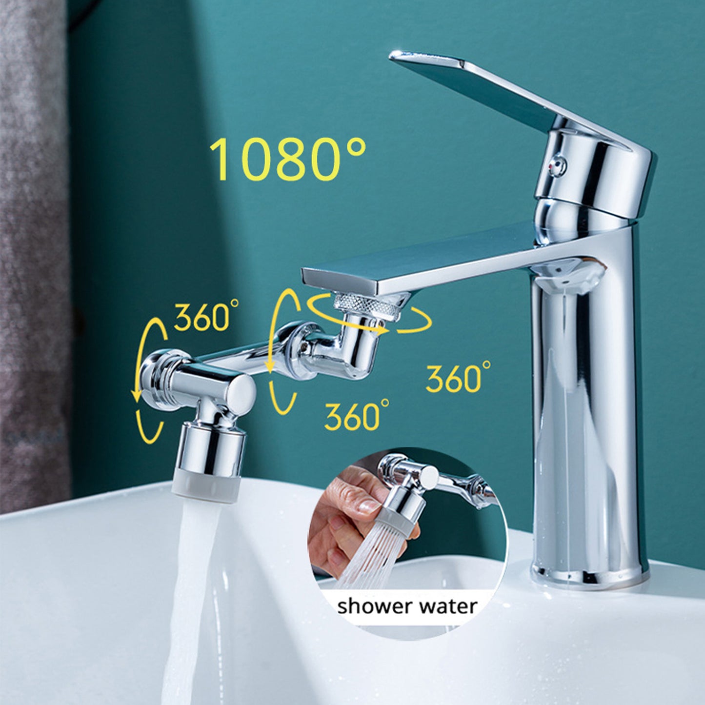 Home Multifunction Aerator Faucet Extender Universal Swivel Splash Resistant Faucet Shower